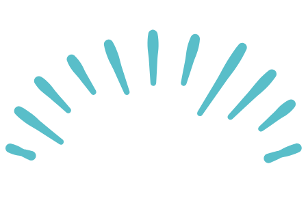 Teal sunburst illustration with radiating lines